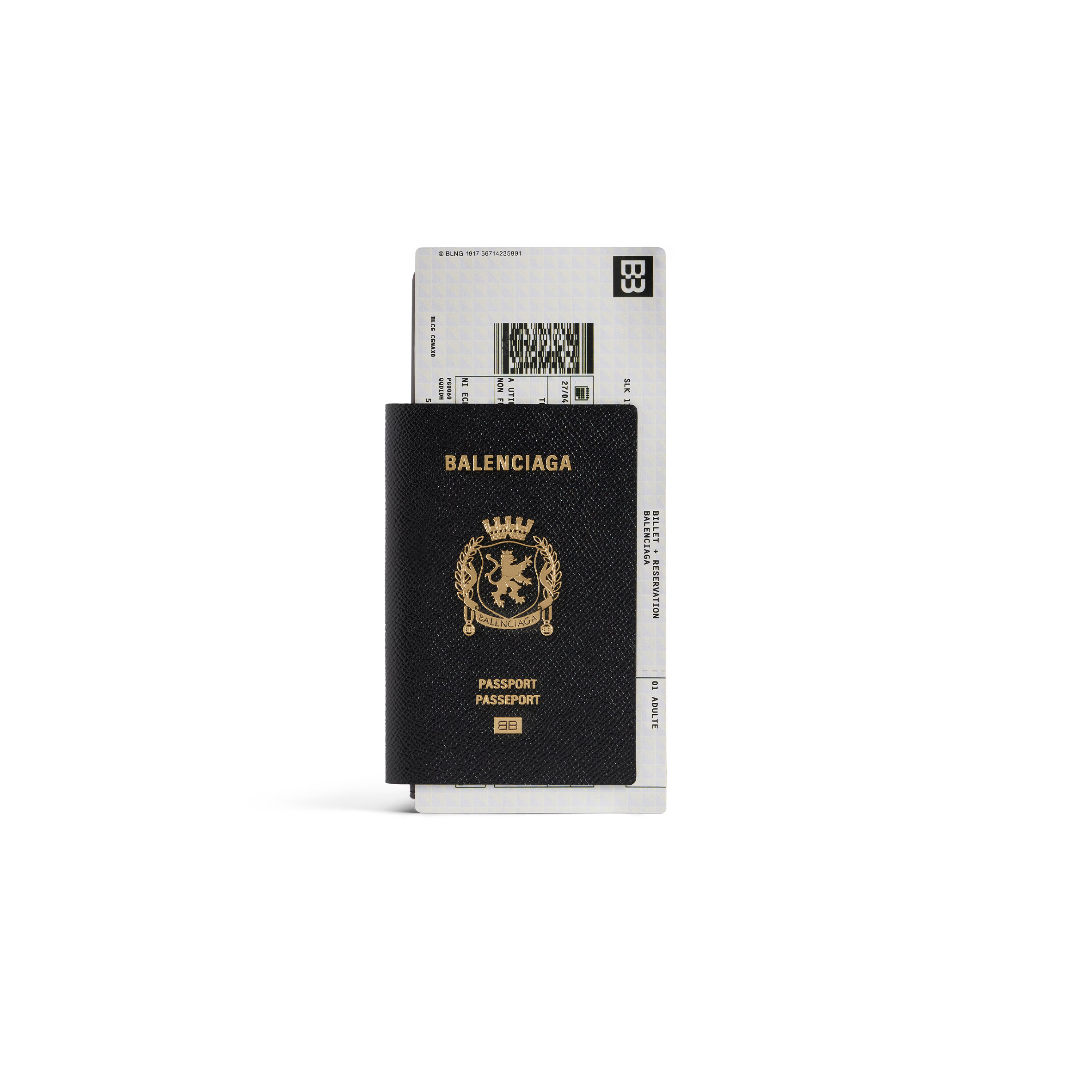 BALENCIAGA MEN'S PASSPORT LONG WALLET 1 TICKET IN BLACK 7877742AA3R1000 (21*12.4*2cm）